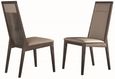 Matera Dining Chair - Set of 2 - Leather - Solid Back