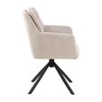 Alonso Swivel Dining Armchair - Set of 2 - Beige Fabric