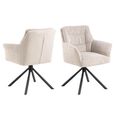 Alonso Swivel Dining Armchair - Set of 2 - Beige Fabric