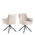 2 x Alonso Cream Fabric Swivel Dining Armchair