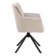 2 x Alonso Cream Fabric Swivel Dining Armchair