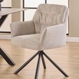 2 x Alonso Cream Fabric Swivel Dining Armchair