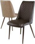2 x Amber Dark Brown Faux Leather Dining Chair