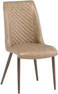 2 x Amber Taupe Faux Leather Dining Chair
