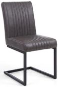 2 x Archer Grey Leather Cantilever Dining Chair