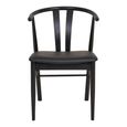 Artenara Dining Chair - Set of 2 - Black Faux Leather - Curved