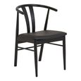 Artenara Dining Chair - Set of 2 - Black Faux Leather - Curved