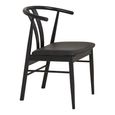 Artenara Dining Chair - Set of 2 - Black Faux Leather - Curved