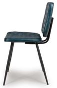 Austin Dining Chair - Set of 2 - Blue Real Leather