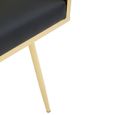 Azalea Dining Chair - Set of 2 - Black Faux Leather with Gold Metal Frame
