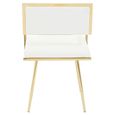 Azalea Dining Chair - Set of 2 - Ivory Faux Leather with Gold Metal Frame