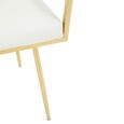 Azalea Dining Chair - Set of 2 - Ivory Faux Leather with Gold Metal Frame