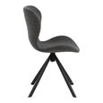 Batilda Swivel Dining Chair - Set of 2 - Anthracite Boucle Fabric