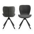 Batilda Swivel Dining Chair - Set of 2 - Anthracite Boucle Fabric