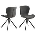 Batilda Swivel Dining Chair - Set of 2 - Anthracite Boucle Fabric