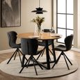 Batilda Swivel Dining Chair - Set of 2 - Anthracite Boucle Fabric