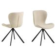 Batilda Swivel Dining Chair - Set of 2 - Cream Boucle Fabric