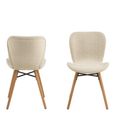 2 x Batilda Cream Fabric Dining Chair with Oak Legs
