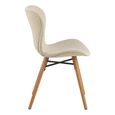 2 x Batilda Cream Fabric Dining Chair with Oak Legs