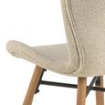 2 x Batilda Cream Fabric Dining Chair with Oak Legs