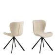 2 x Batilda Cream Fabric Swivel Dining Chair