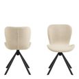 2 x Batilda Cream Fabric Swivel Dining Chair