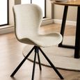 2 x Batilda Cream Fabric Swivel Dining Chair