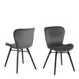 2 x Batilda Dark Grey Fabric Swivel Dining Chair