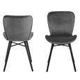 Batilda Dining Chair - Set of 2 - Dark Grey Velvet Fabric