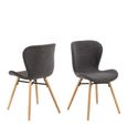 2 x Batilda Grey Fabric Dining Chair with Oak Legs