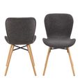 2 x Batilda Grey Fabric Dining Chair with Oak Legs