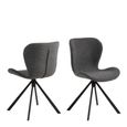 2 x Batilda Grey Fabric Swivel Dining Chair