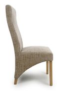 2 x Baxter Wave Back Tweed Oatmeal Dining Chair