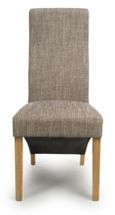 2 x Baxter Wave Back Tweed Oatmeal Dining Chair