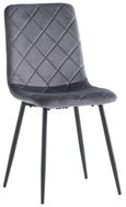 2 x Bella Grey Velvet Cross Stitched Dining Chair
