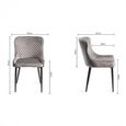 Cezanne Dining Chairs - Set of 2 - Grey Velvet - Black Legs