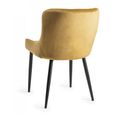 Cezanne Dining Chairs - Set of 2 - Mustard Velvet - Black Legs