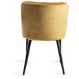 Cezanne Dining Chairs - Set of 2 - Mustard Velvet - Black Legs