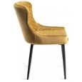 Cezanne Dining Chairs - Set of 2 - Mustard Velvet - Black Legs