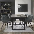 Dali Dining Chairs - Set of 2 - Grey Velvet - Black Legs