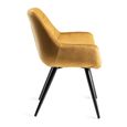 Dali Dining Chairs - Set of 2 - Mustard Velvet - Black Legs