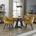 Dali Dining Chairs - Set of 2 - Mustard Velvet - Black Legs
