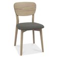 Dansk Scandi Oak Dining Chairs - Set of 2 - Veneer Back - Cold Steel Fabric
