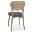 Dansk Scandi Oak Dining Chairs - Set of 2 - Veneer Back - Cold Steel Fabric