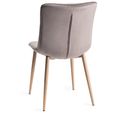 Eriksen Dining Chairs - Set of 2 - Grey Velvet - Oak Effect Legs