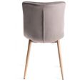 Eriksen Dining Chairs - Set of 2 - Grey Velvet - Oak Effect Legs
