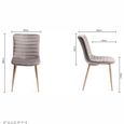 Eriksen Dining Chairs - Set of 2 - Grey Velvet - Oak Effect Legs
