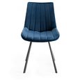 Fontana Dining Chairs - Set of 2 - Blue Velvet - Black Legs