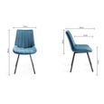 Fontana Dining Chairs - Set of 2 - Blue Velvet - Black Legs