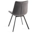 Fontana Dining Chairs - Set of 2 - Grey Velvet - Black Legs